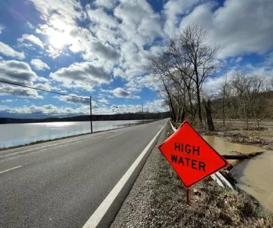 water levels increased due to storms